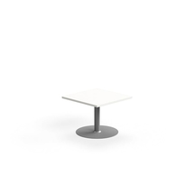 Konferenční stolek VERTICUS, 700x700x500 mm, bílá/stříbrná
