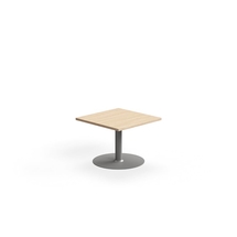 Konferenční stolek VERTICUS, 700x700x500 mm, dub/stříbrná