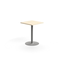 Barový stůl VERTICUS, 700x700x900 mm, bříza/stříbrná