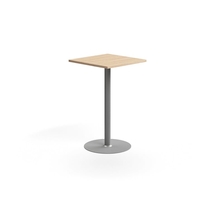 Barový stůl VERTICUS, 700x700x1100 mm, dub/stříbrná