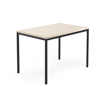 Psací stůl QBUS, 4 nohy, 1200x800 mm, černý rám, bříza