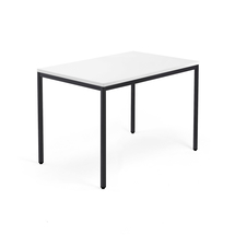 Psací stůl QBUS, 4 nohy, 1200x800 mm, černý rám, bílá