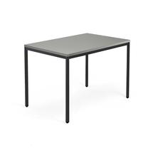 Psací stůl QBUS, 4 nohy, 1200x800 mm, černý rám, světle šedá