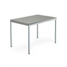 Psací stůl QBUS, 4 nohy, 1200x800 mm, stříbrný rám, světle šedá