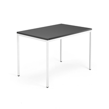 Psací stůl QBUS, 4 nohy, 1200x800 mm, bílý rám, černá