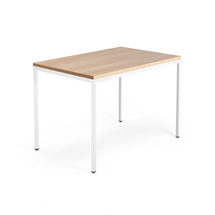 Psací stůl QBUS, 4 nohy, 1200x800 mm, bílý rám, dub