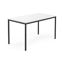 Psací stůl QBUS, 4 nohy, 1400x800 mm, černý rám, bílá