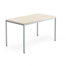 Psací stůl QBUS, 4 nohy, 1400x800 mm, stříbrný rám, bříza