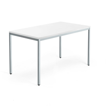 Psací stůl QBUS, 4 nohy, 1400x800 mm, stříbrný rám, bílá