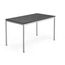 Psací stůl QBUS, 4 nohy, 1400x800 mm, stříbrný rám, černá
