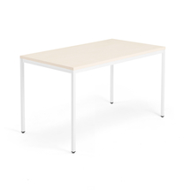 Psací stůl QBUS, 4 nohy, 1400x800 mm, bílý rám, bříza