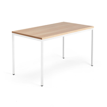 Psací stůl QBUS, 4 nohy, 1400x800 mm, bílý rám, dub