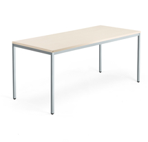 Psací stůl QBUS, 4 nohy, 1800x800 mm, stříbrný rám, bříza