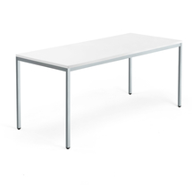 Psací stůl QBUS, 4 nohy, 1800x800 mm, stříbrný rám, bílá