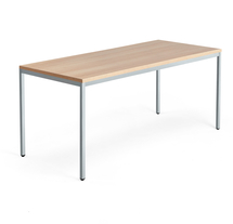 Psací stůl QBUS, 4 nohy, 1800x800 mm, stříbrný rám, dub