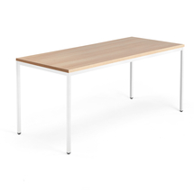 Psací stůl QBUS, 4 nohy, 1800x800 mm, bílý rám, dub
