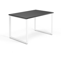 Psací stůl QBUS, O-podnož, 1200x800 mm, bílý rám, černá