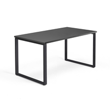 Psací stůl QBUS, O-podnož, 1400x800 mm, černý rám, černá