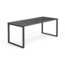 Psací stůl QBUS, O-podnož, 1800x800 mm, černý rám, černá