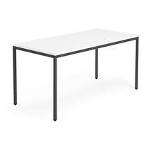 Jednací stůl QBUS, 4 nohy, 1600x800 mm, černý rám, bílá