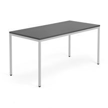 Jednací stůl QBUS, 4 nohy, 1600x800 mm, stříbrný rám, černá