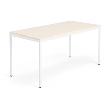 Jednací stůl QBUS, 4 nohy, 1600x800 mm, bílý rám, bříza