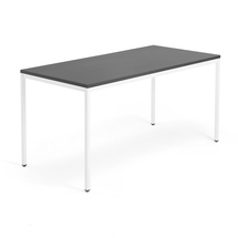 Jednací stůl QBUS, 4 nohy, 1600x800 mm, bílý rám, černá