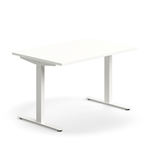 Psací stůl QBUS, T-nohy, 1200x800 mm, bílá podnož, bílá