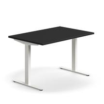 Psací stůl QBUS, T-nohy, 1200x800 mm, bílá podnož, černá