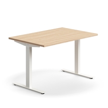 Psací stůl QBUS, T-nohy, 1200x800 mm, bílá podnož, dub
