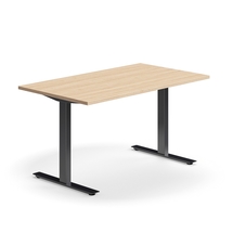 Psací stůl QBUS, T-nohy, 1400x800 mm, černá podnož, dub