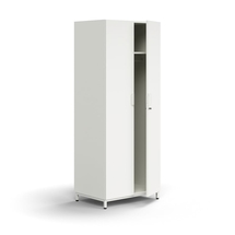 Šatní skříň QBUS, uzamykatelná, šatní tyč, nohy, 2020x800x570 mm, bílá