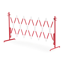 Roztahovací zábrana, bez koleček, max. 3000 mm, červená/bílá