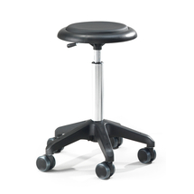 Pracovní stolička DIEGO, výška 440-570 mm, umělá kůže, černá