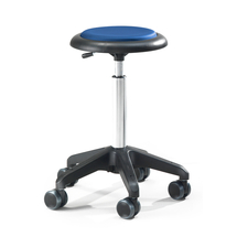 Pracovní stolička DIEGO, výška 440-570 mm, umělá kůže, modrá