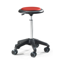 Pracovní stolička DIEGO, výška 440-570 mm, umělá kůže, červená