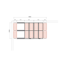 Posuvné regály na pneumatiky - sestava, cca 12,5 m², 180 pneu, 4880x2550 mm