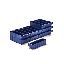 Plastový box DETAIL, 400x115x100 mm, modrý, bal. 20 ks