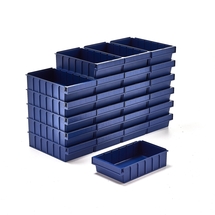 Plastový box DETAIL, 400x230x100 mm, modrý, bal. 24 ks