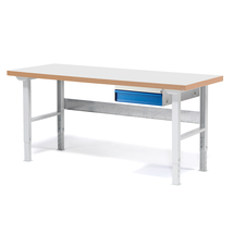 Dílenský stůl SOLID, 1500x800 mm, nosnost 750 kg, 1 zásuvka, laminát