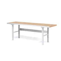Dílenský stůl SOLID, 2500x800 mm, nosnost 750 kg, dubový povrch