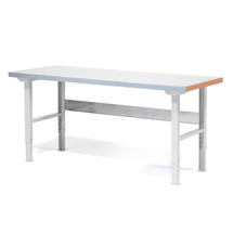 Dílenský stůl SOLID, 1500x800 mm, nosnost 750 kg, ocelový povrch