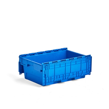 Plastový přepravní box GAYLE, 39 l, 600x400x240 mm, modrý