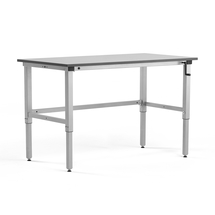 Výškově nastavitelný pracovní stůl MOTION, manuální, 1500x800 mm, 150 kg, šedá