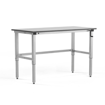 Výškově nastavitelný pracovní stůl MOTION, manuální, 1500x600 mm, 150 kg, šedá