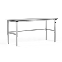 Výškově nastavitelný pracovní stůl MOTION, manuální, 2000x600 mm, 150 kg, šedá