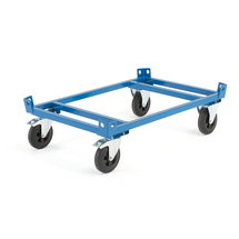 Vozík na palety FRAME, 500 kg, nízký, 1200x800x305 mm, s brzdami