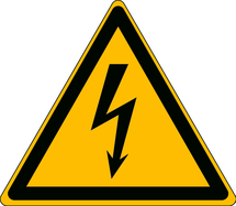 Riziko úrazu elektrickým proudem - značka, PES, samolepicí, 200x200 mm