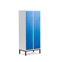 Šatní skříňka CLASSIC Z, s nohami, 2 sekce, 4 dveře, 1940x800x550 mm, modré dveře