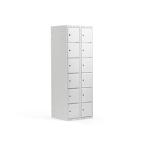 Boxová šatní skříň CLASSIC, 2 sekce, 12 boxů, 1740x600x550 mm, šedá, šedé dveře